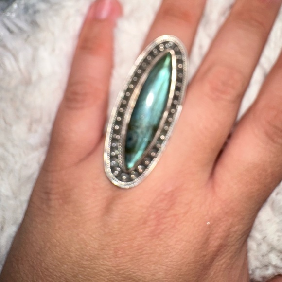 Labradorite *RARE* Silver Boho Statement Ring - Picture 6 of 11